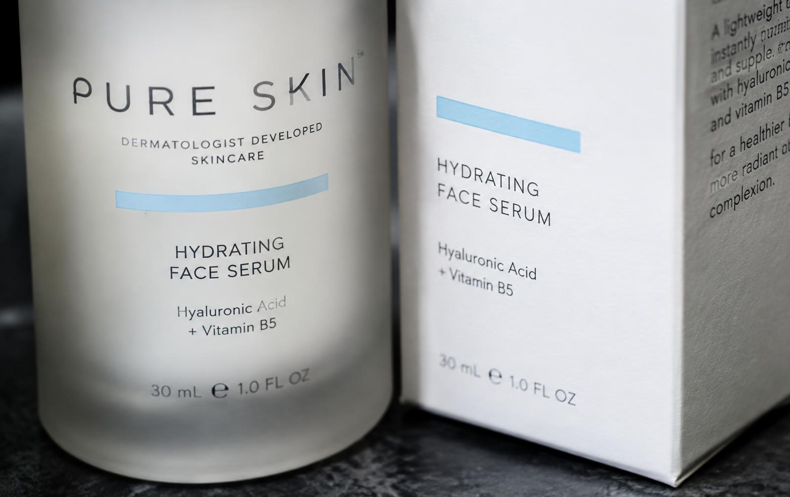 Close-up of Pure Skin label typography